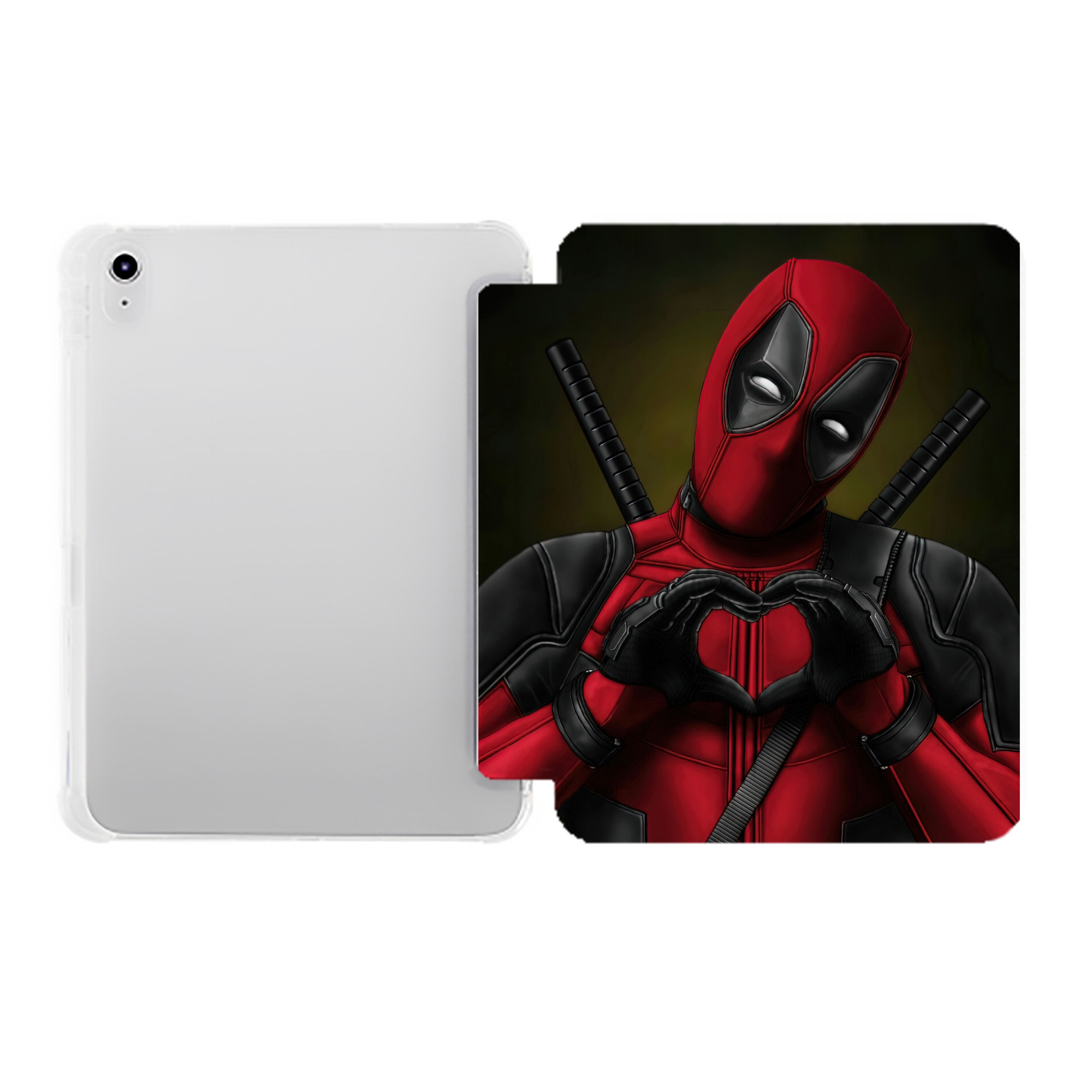 （画像用） Deadpool デッドプール IPad ケース ペン収納付き 三つ折りスタンド PUレザー×シリコン 対応機種9.5/10.5/10.9インチ